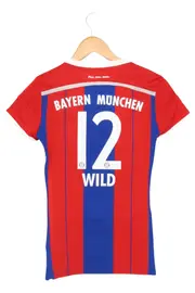 Vorschaubild 2 von FC Bayern München Damen Fußball Trikot Rot Blau Gestreift WILD 12 Gr. 34;XS