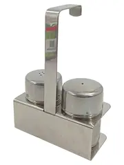Vorschaubild 2 von Salz Pfeffer Streuer Set Edelstahl 18/8 Menage Modern Silber