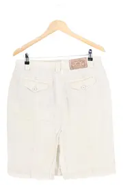 Vorschaubild 2 von Damen A-Linienrock Gr. 40/L Beige Leinen Casual Midirock