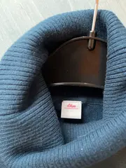 Vorschaubild 3 von Rollkragenpullover Damen Gr. 36 S Petrol Blau Basic Strick