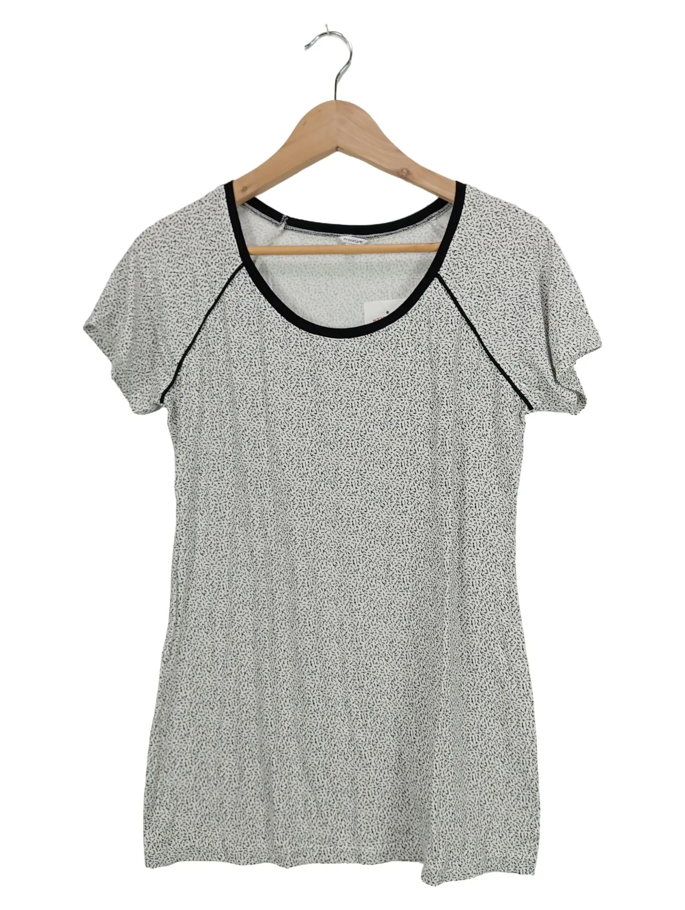 PRÉNATAL Damen T-Shirt Gr. 38/M Weiß mit Punkten Casual Kurzarm