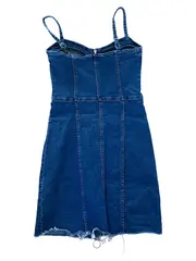 Vorschaubild 2 von Damen Jeanskleid Gr. 36 Blau mit Reißverschluss Casual Minikleid