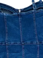Vorschaubild 7 von Damen Jeanskleid Gr. 36 Blau mit Reißverschluss Casual Minikleid