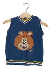 Vorschaubild 1 von Kinder Pullunder Gr. 80 Blau mit Tiermotiv Löwe