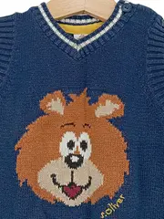 Vorschaubild 2 von Kinder Pullunder Gr. 80 Blau mit Tiermotiv Löwe