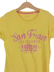 Vorschaubild 2 von Kinder T-Shirt Gr. 164 Gelb Schriftzug Baumwolle Casual Freizeit