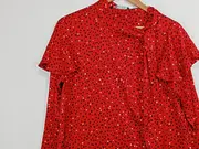 Vorschaubild 3 von Damen Bluse Rot Herzmuster Schleife Rüschen Gr. S
