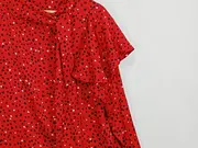 Vorschaubild 2 von Damen Bluse Rot Herzmuster Schleife Rüschen Gr. S