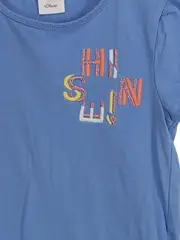 Vorschaubild 2 von T-Shirt Mädchen Gr. 128/134 Blau Hi Sun Stickerei Baumwolle