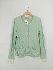 Vorschaubild 2 von LIEBLINGSSTÜCK Damen Strickjacke Gr. 42/XL Grün Casual Baumwolle Viskose