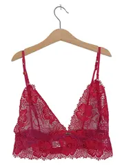 Vorschaubild 1 von Damen BH Bralette Spitze Pink Gr. 34C Feminin Blumenmuster