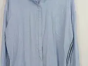 Vorschaubild 5 von Damen Hemdbluse Blau Gr. 42/XL Langarm Baumwolle Casual Uni