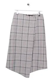 Vorschaubild 1 von Wickelrock Damen 38;M Grau Kariert Preppy Midirock