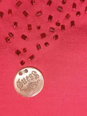 Vorschaubild 3 von Damen Top 46/3XL Rot Casual Strassbesatz