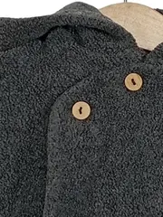 Vorschaubild 3 von Mini Baby Kapuzenjacke Gr. 62 Grau Fleece Holzknöpfe Herbst Winter
