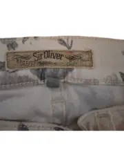 Vorschaubild 3 von Damen Stoffhose Gr. 34 Blumenmuster Weiß Grau Floral Skinny