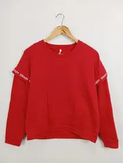 Vorschaubild 2 von Damen Sweatshirt Rot Gr. 34/XS Casual mit Rüschen & Schriftzug