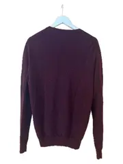 Vorschaubild 3 von Herren Pullover V-Ausschnitt Merino Wolle Gr. L Bordeaux