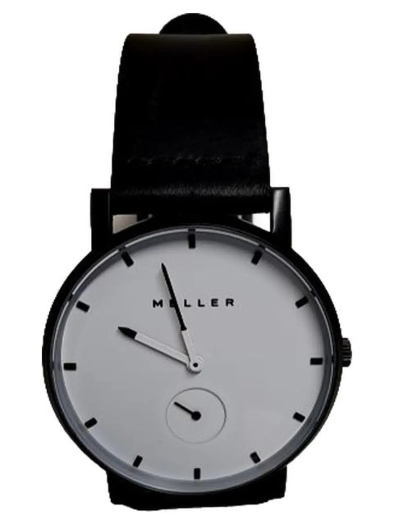 MELLER Herren Armbanduhr Leder Schwarz Minimalistisch 4cm Zifferblatt Alltag