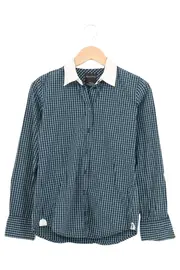 Vorschaubild 1 von MARC O POLO Damen Hemdbluse Gr. 34/XS Kariert Grün Blau Casual Baumwolle