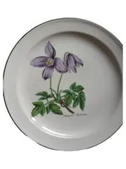 Vorschaubild 1 von Wandteller Porzellan Blumenmuster Klassisch Weiß 20cm