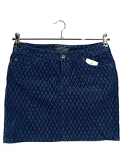 Vorschaubild 1 von Damen Jeansrock Gr. 38;M Blau Argyle Muster Minirock Casual