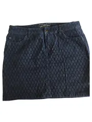 Vorschaubild 2 von Damen Jeansrock Gr. 38;M Blau Argyle Muster Minirock Casual