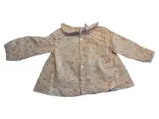 Vorschaubild 2 von Mädchen Bluse Gr. 74 Rosa Langarm Rüschen Blumenmuster Feminin