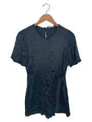 Vorschaubild 1 von Damen Festliches Kleid Schwarz Kurzarm Gürtel Elegant Gr. 38/M