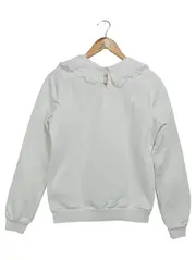 Vorschaubild 2 von Damen Pullover 36/S Weiß Rüschenkragen Vintage Sweatshirt