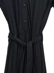 Vorschaubild 4 von Damen Jumpsuit Gr. 38/M Schwarz Casual Kurzarm mit Knopfleiste