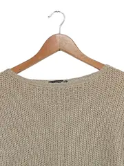 Vorschaubild 2 von Damen Pullover Strick Beige Gr. 36/S Casual Glitzer