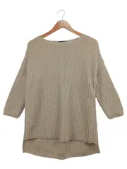 Vorschaubild 1 von Damen Pullover Strick Beige Gr. 36/S Casual Glitzer