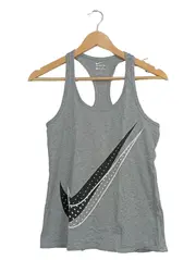 Vorschaubild 1 von Damen Sport Tanktop Shirt Gr. 36/S Grau Logo-Print Polyester Baumwolle