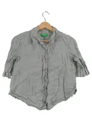 Vorschaubild 1 von Hemdbluse Damen Gr. 34/XS Grau Leinen Casual