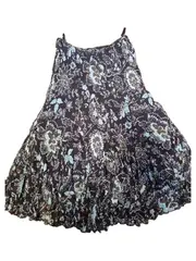Vorschaubild 3 von Damen Faltenrock Gr. 34 Braun Blumenmuster Bohemian Midirock