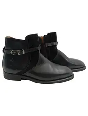 Vorschaubild 1 von Stiefelette Damen Leder Schwarz Gr. 39 Reißverschluss Schnalle
