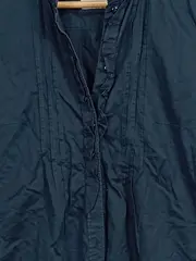 Vorschaubild 3 von Damen Bluse Kurzarm Gr. 38 Petrol Rüschen Baumwolle Casual