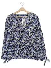 Vorschaubild 1 von Damen Bluse Blumenmuster Langarm Viskose Mehrfarbig Gr. 40/L