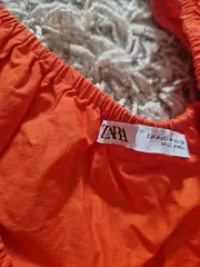 Vorschaubild 5 von Damen Bluse Langarm Rüschen Stickerei Orange Gr. 38/M Baumwolle