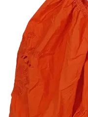 Vorschaubild 2 von Damen Bluse Langarm Rüschen Stickerei Orange Gr. 38/M Baumwolle