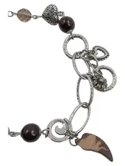 Vorschaubild 2 von Damen Armband Edelstahl Silber Perlen Herz Charm Bohemian Casual