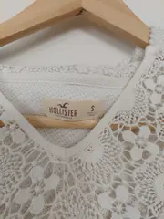 Vorschaubild 2 von Damen Kapuzenpullover Gr. S/36 Beige Spitze Hoodie