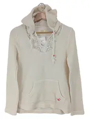 Vorschaubild 1 von Damen Kapuzenpullover Gr. S/36 Beige Spitze Hoodie