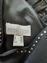 Vorschaubild 3 von Damen Abendkleid Gr. 38 Schwarz Elegant Maxikleid Strass Rüschen