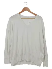 Vorschaubild 1 von Damen Pullover V-Ausschnitt Gr. 38/M Beige Minimalistisch Casual