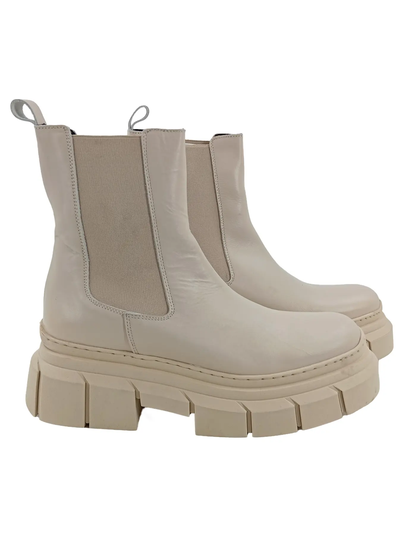 KALTUR Damen Stiefel Chelsea Boots Beige Gr. 41 Plateau Chunky Modern