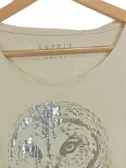 Vorschaubild 4 von Damen T-Shirt Gr. 38/M Beige Eulenprint Kurzarm Casual