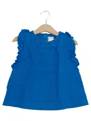 Vorschaubild 1 von Bluse Mädchen Gr. 98 Blau Charmant Rüschen Baumwolle