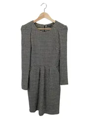 Vorschaubild 1 von Blusenkleid Damen Gr. 40/L Mehrfarbig Kariert Wolle Baumwolle Klassisch